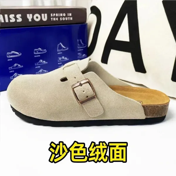 Birkenstock Boston Sandal Beige Suede Casual Shoes - 1