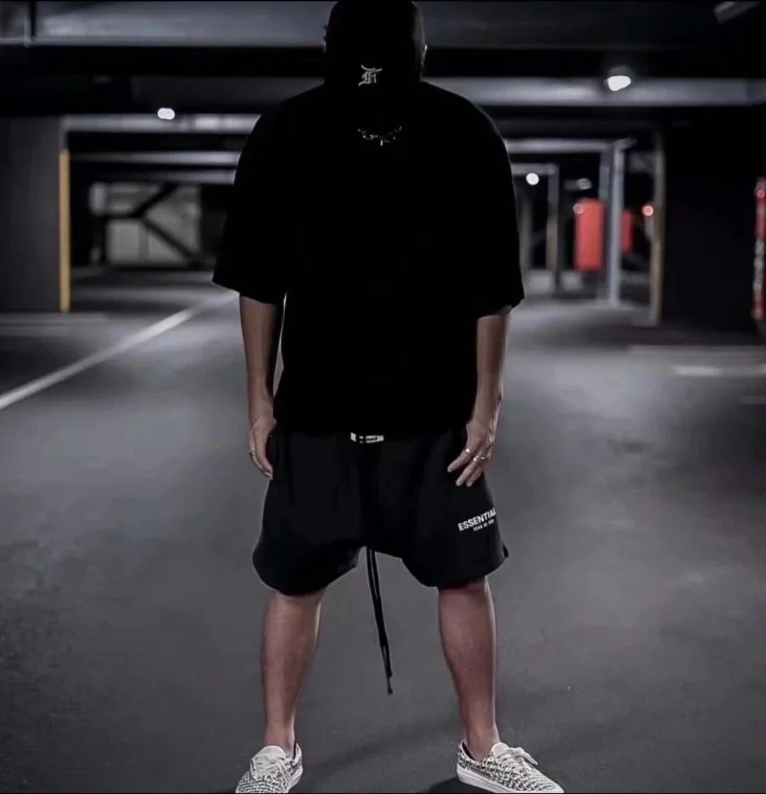 Fear of God Essentials Logo-Print Heather Gray Sweat Shorts - 11