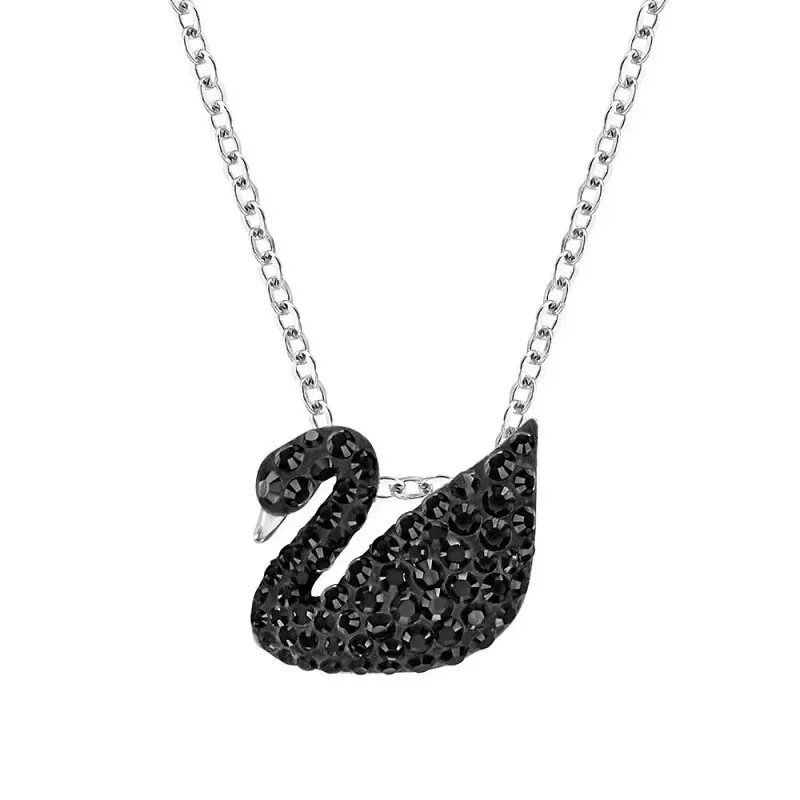 Swarovski, black swan necklace
