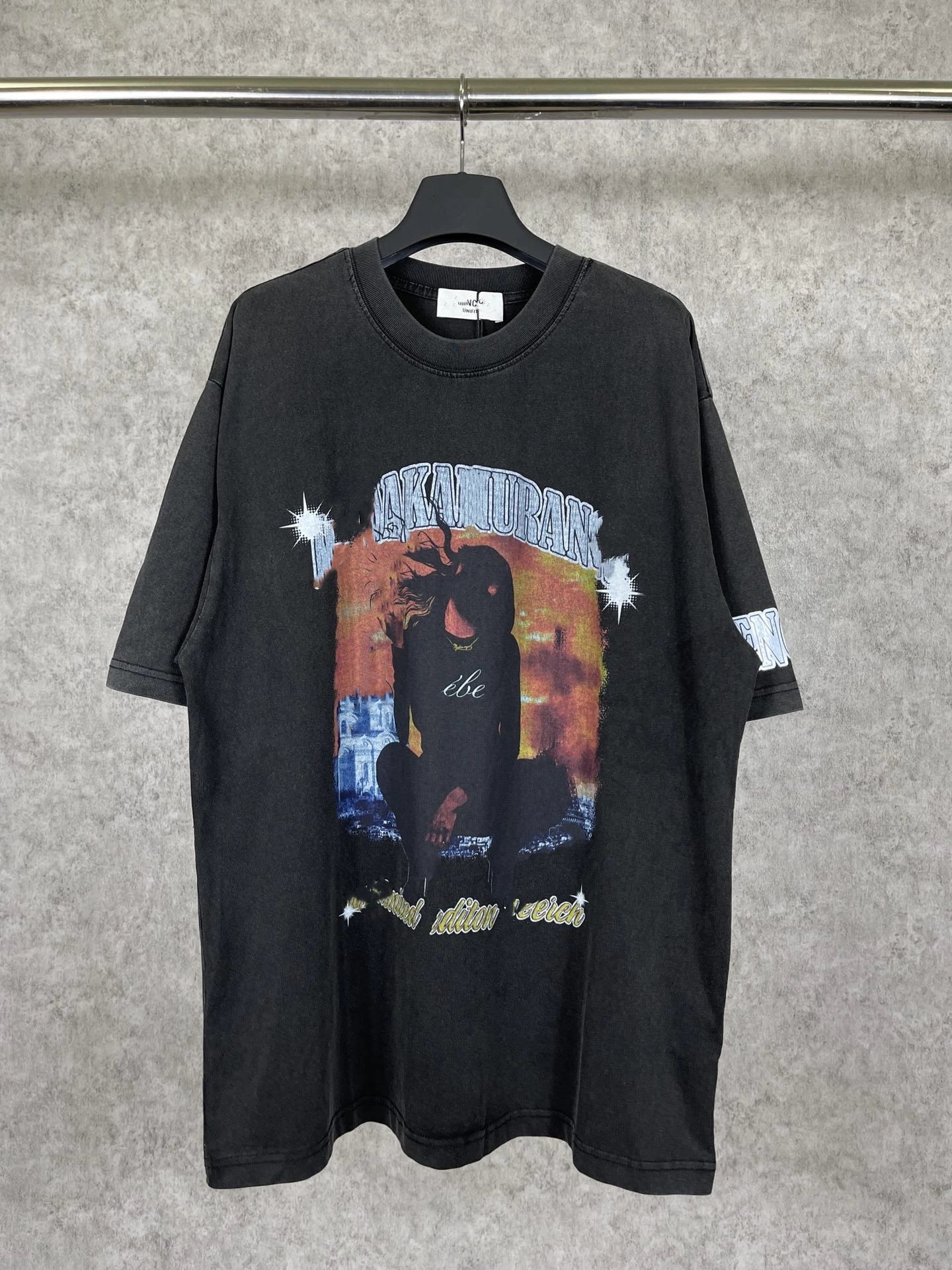 Washed black (character image letter direct spray printing)