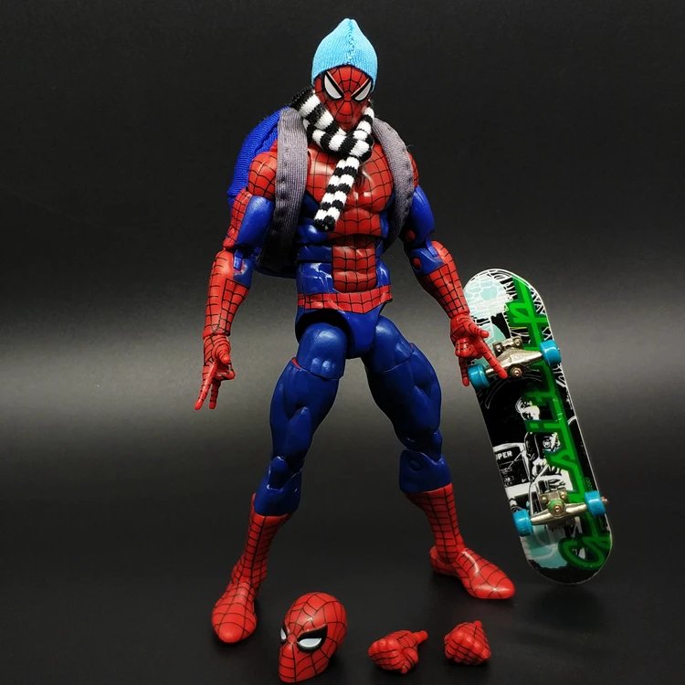 Design Spider-Man Action Figure with Beanie, Scarf, and Skateboard Accessories - 1