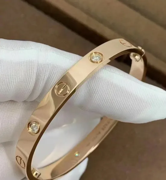 Cartier Love Bracelet Rose Gold with Diamonds Bracelet Jewelry - 8