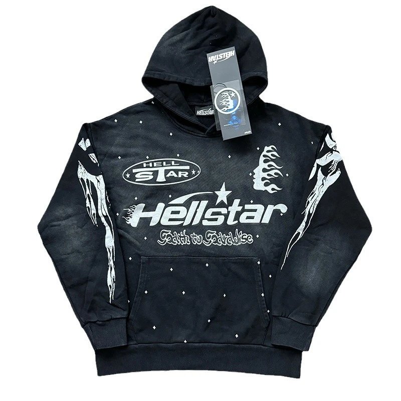 Hellstar Black Hoodie with Graphic Design