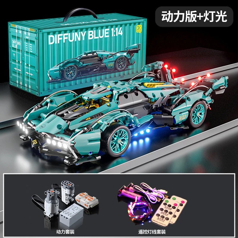 Tiff Blue V12 Lighting [High Quality Mechanical Linkage] [Remote Control Power/Lighting Version] 999 Pellets