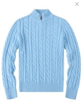 Polo Ralph Lauren Zip Sweater Cable Knit Light Blue