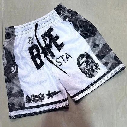 A Bathing Ape x Stussy Collaboration Mesh Shorts Black - 13