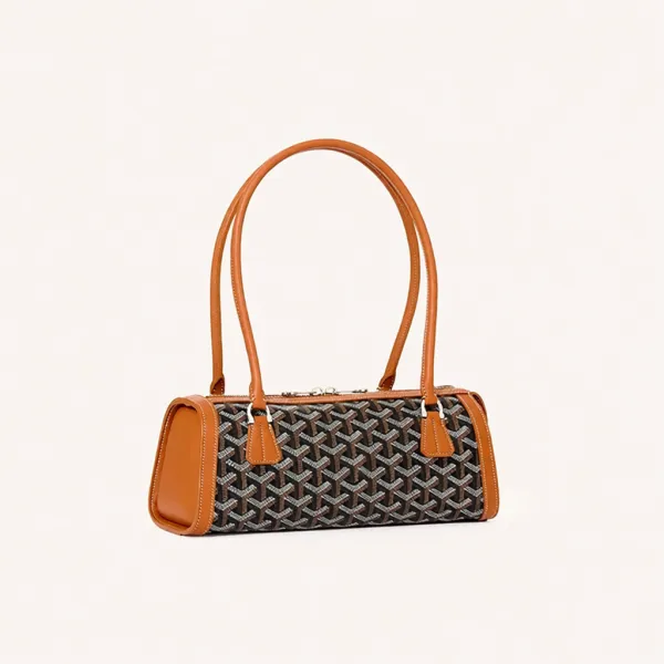 Goyard Saint-Louis PM Cognac Canvas Handbag - 1