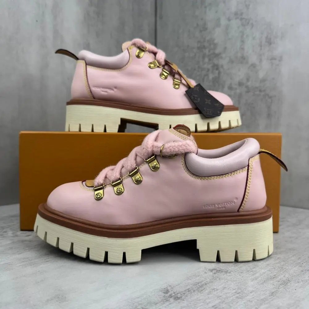 Louis Vuitton Lace-Up Lug-Sole Ankle Boots — Style 9