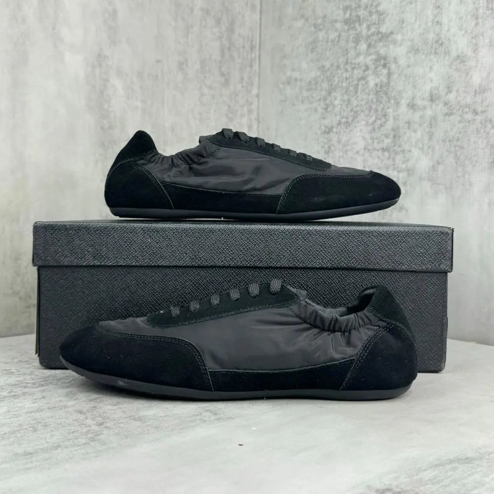 Unbranded Sneakers Low-Profile Nylon and Suede Lace-Up image 4