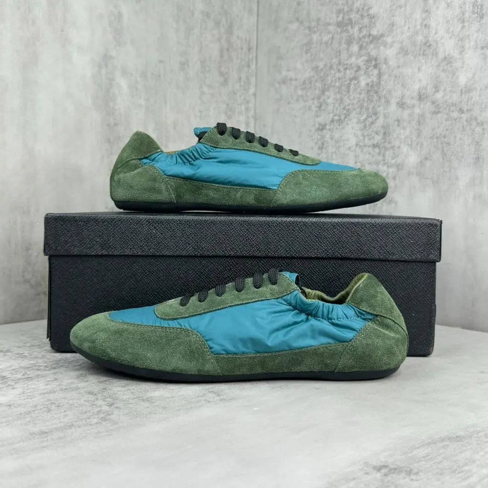Unbranded Sneakers Low-Profile Nylon and Suede Lace-Up — Style 9