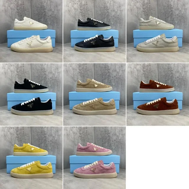 Prada Sneakers Low-top lace-up with triangle logo plaque product detail image 1