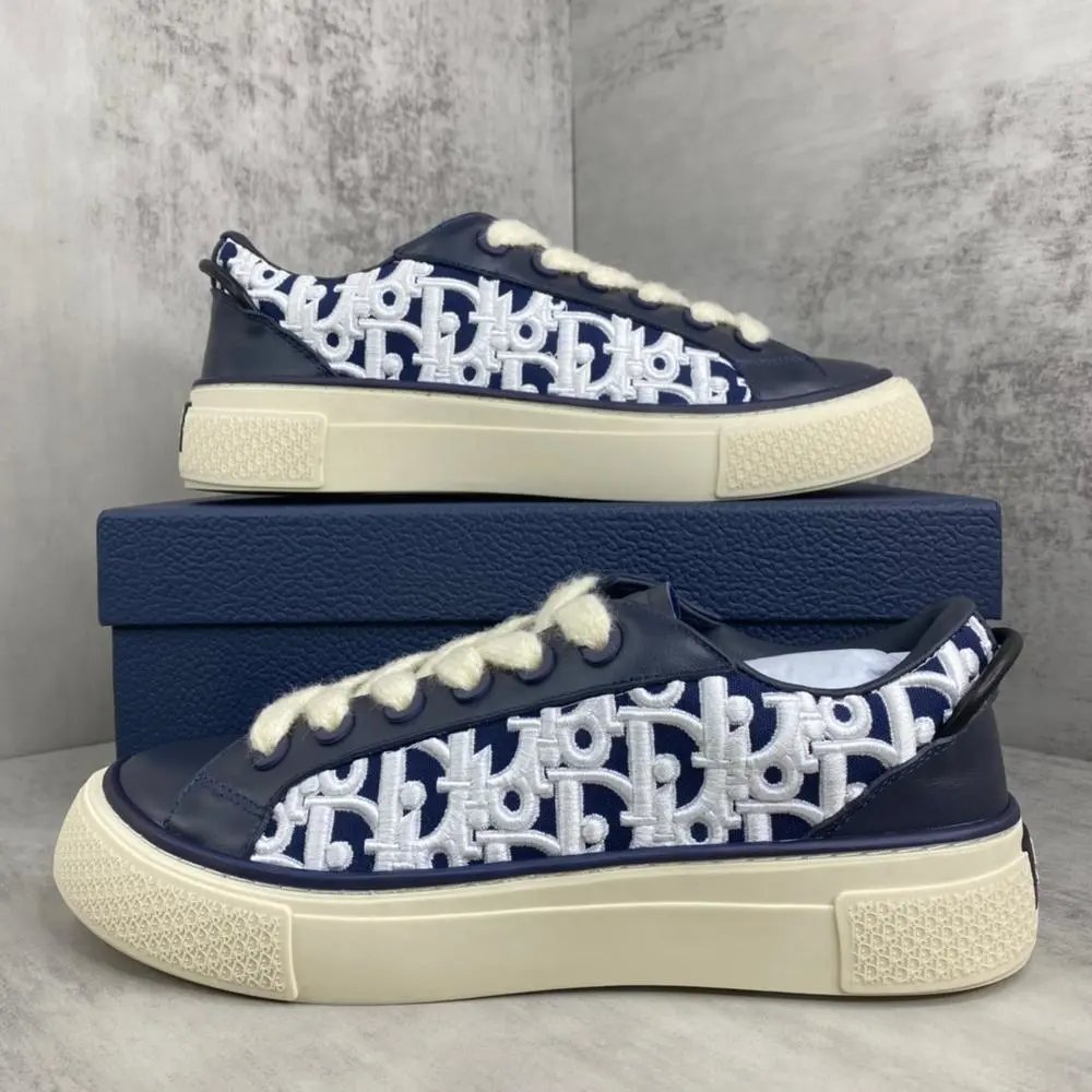 Dior Sneakers Low-Top Lace-Up with Oblique Panels — Style 3