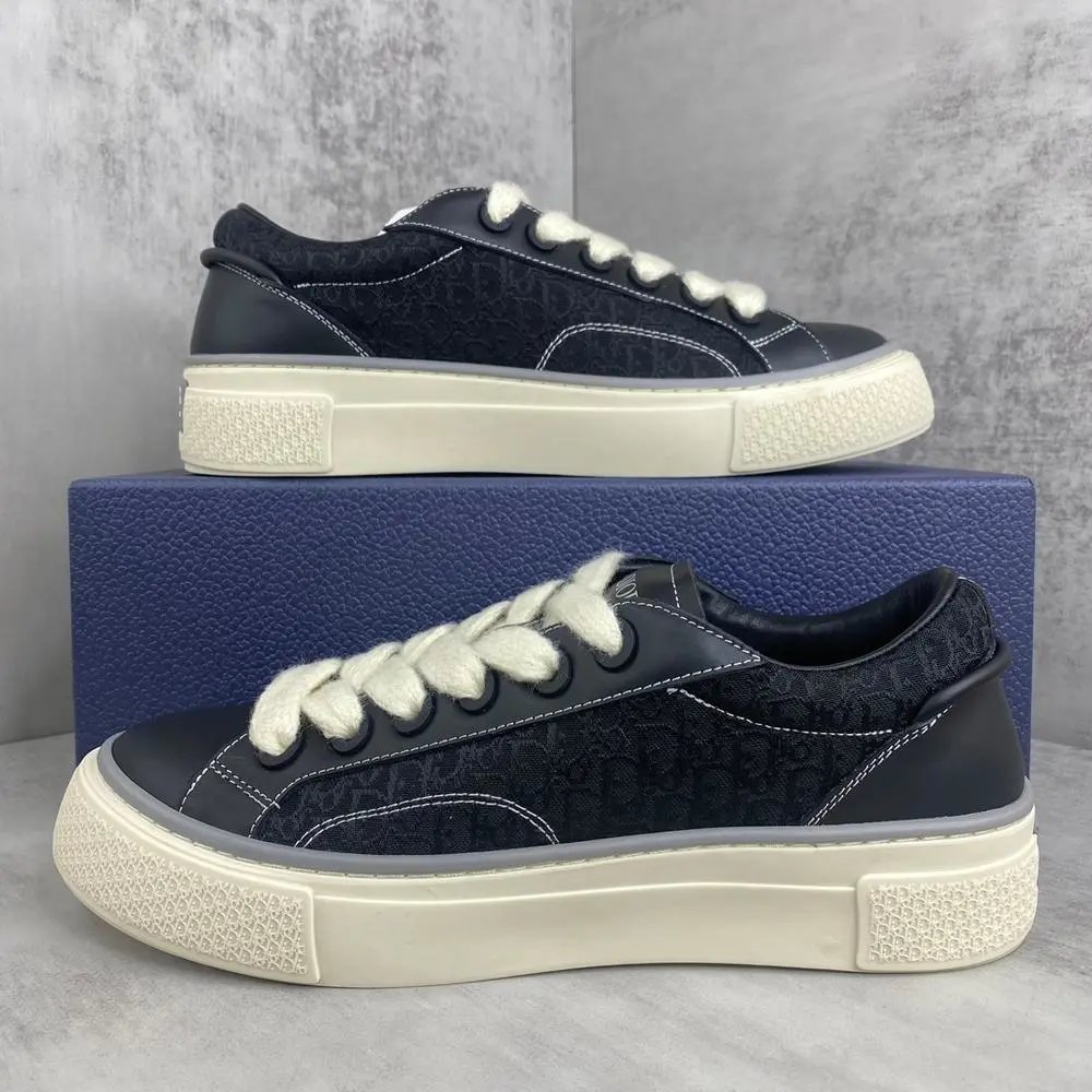 Dior Sneakers Low-Top Lace-Up with Oblique Panels — Style 2