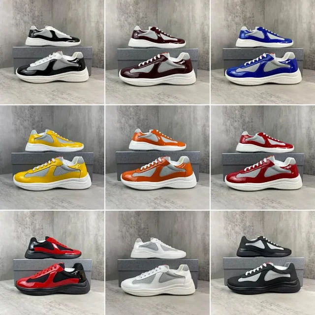 Unbranded Sneakers Patent Leather and Mesh Low-Top Lace-Up product detail image 1