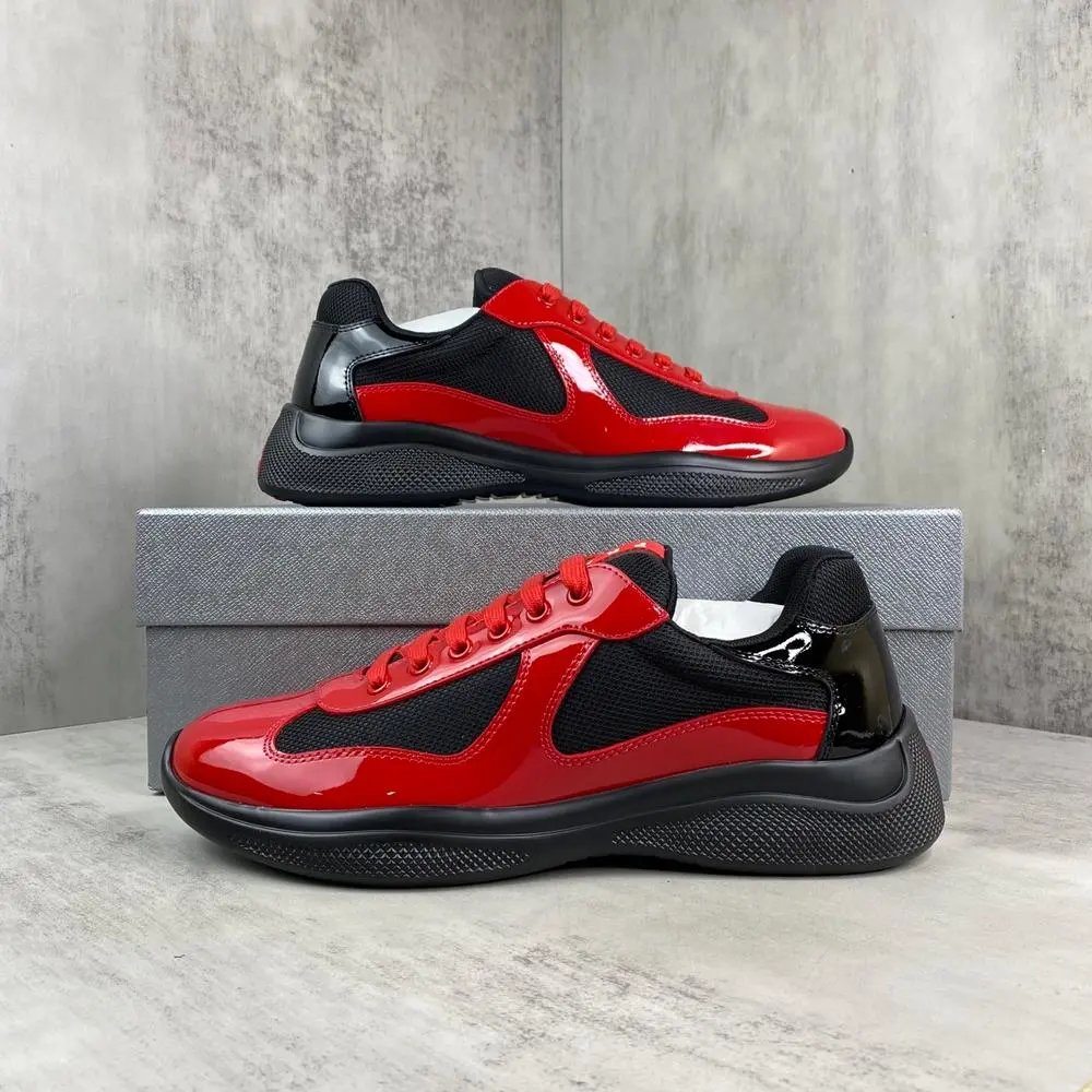 Unbranded Sneakers Patent Leather and Mesh Low-Top Lace-Up — Style 7