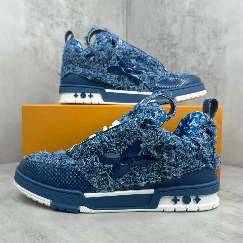 Louis Vuitton Sneakers Low-top lace-up with floral monogram appliqué and rhinestone details image 4