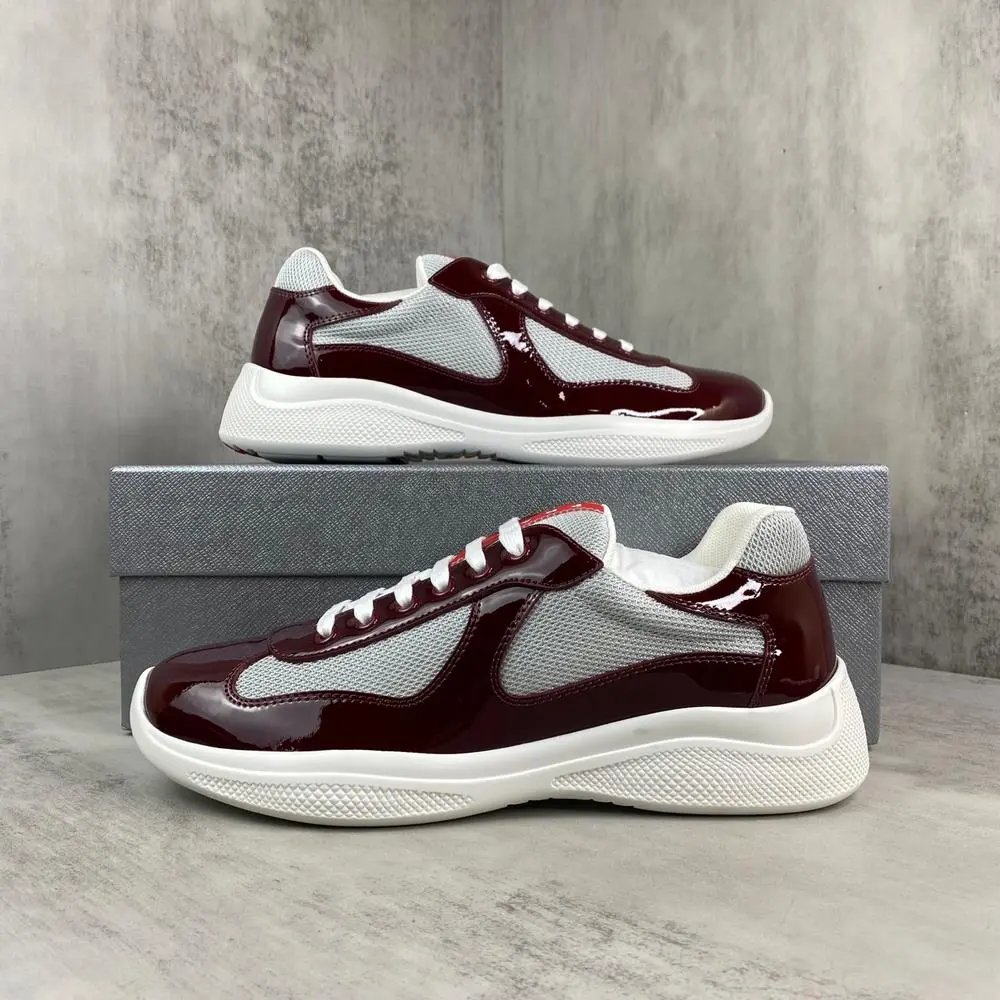 Unbranded Sneakers Patent Leather and Mesh Low-Top Lace-Up image 2