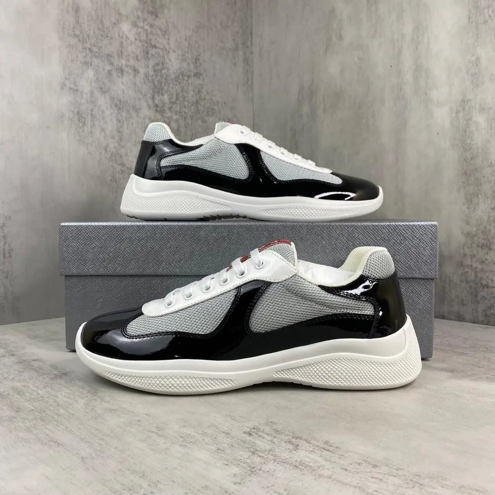 Unbranded Sneakers Patent Leather and Mesh Low-Top Lace-Up image 3