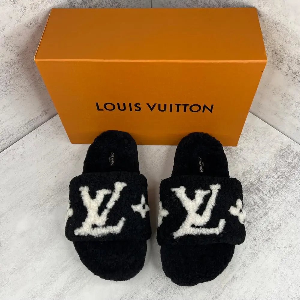 Louis Vuitton Slippers Shearling LV Monogram Slide — Style 10