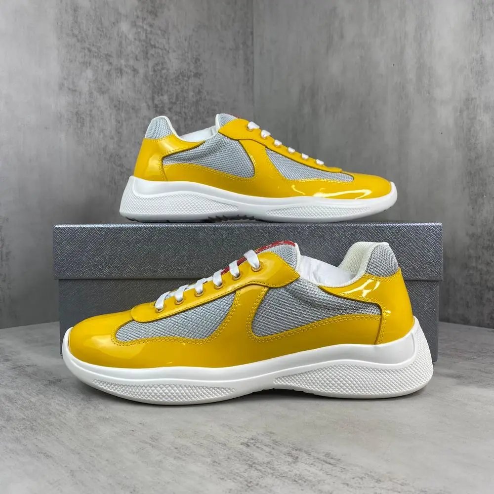 Unbranded Sneakers Patent Leather and Mesh Low-Top Lace-Up — Style 4