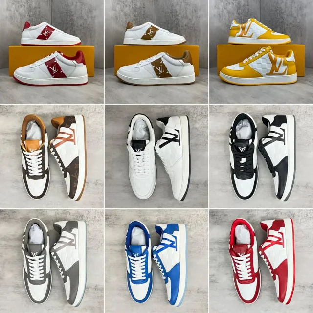 Louis Vuitton Sneakers Low-top lace-up with LV monogram panels product detail image 1