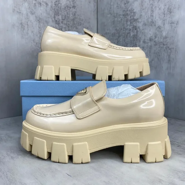Unbranded Leather Shoes Chunky platform lug-sole lace-up and buckle loafer product detail image 6