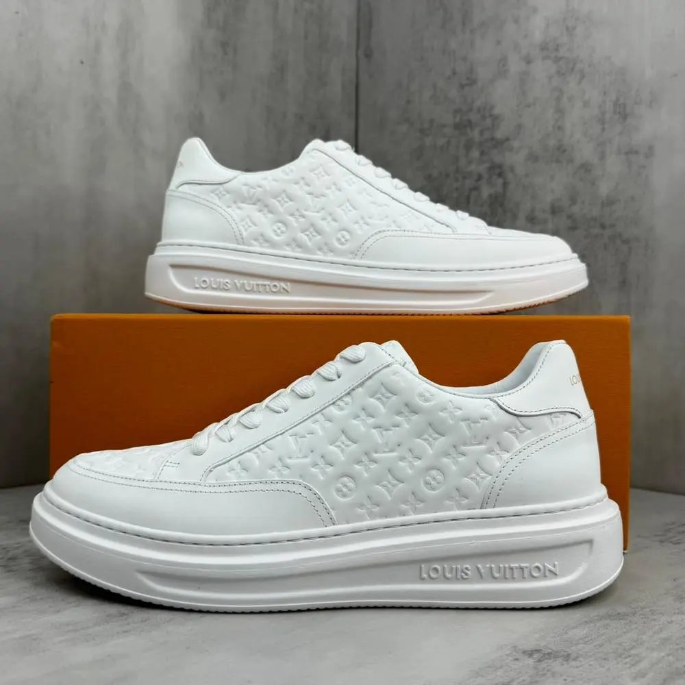 Louis Vuitton Sneakers Beverly Hills Monogram-Embossed Leather Low-Top — Style 8