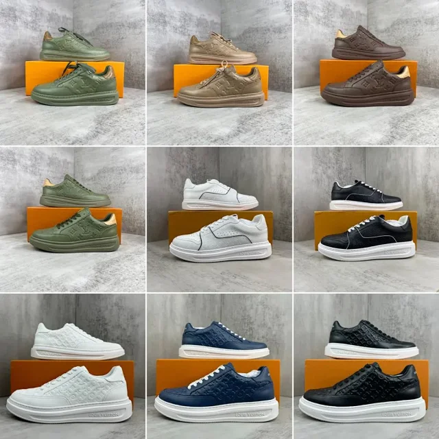 Louis Vuitton Sneakers Beverly Hills Monogram-Embossed Leather Low-Top product detail image 1