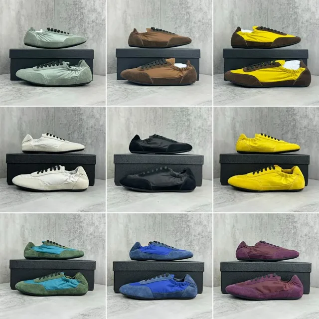 Unbranded Sneakers Low-Profile Nylon and Suede Lace-Up product detail image 1