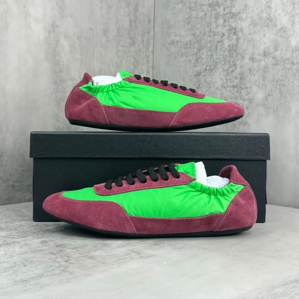 Unbranded Sneakers Low-Profile Nylon and Suede Lace-Up — Style 4
