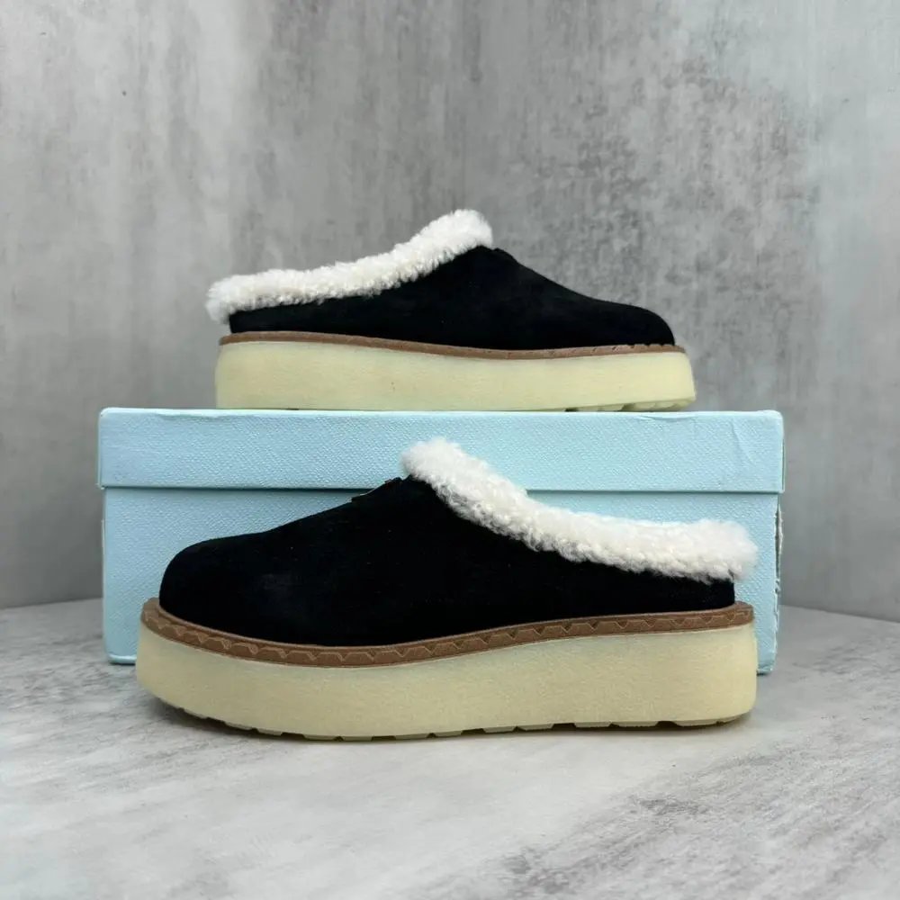 Unbranded Boots Shearling-Trim Suede Platform Ankle — Style 3