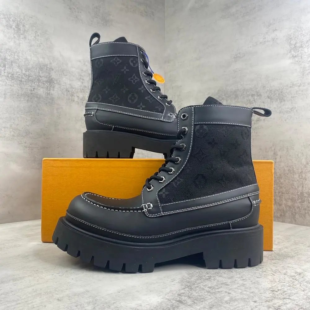 Louis Vuitton Boots Monogram lug-sole combat and Chelsea — Style 3
