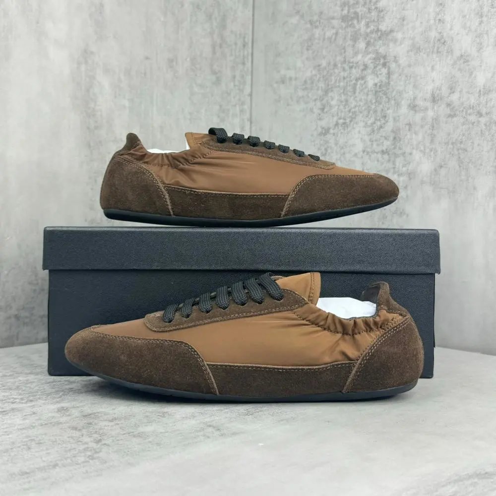 Unbranded Sneakers Low-Profile Nylon and Suede Lace-Up image 2