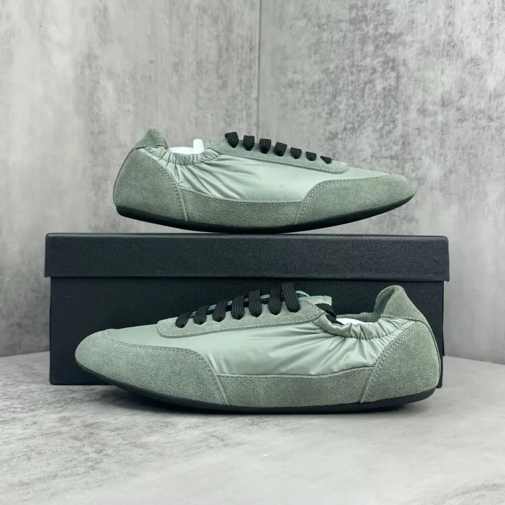 Unbranded Sneakers Low-Profile Nylon and Suede Lace-Up image 3