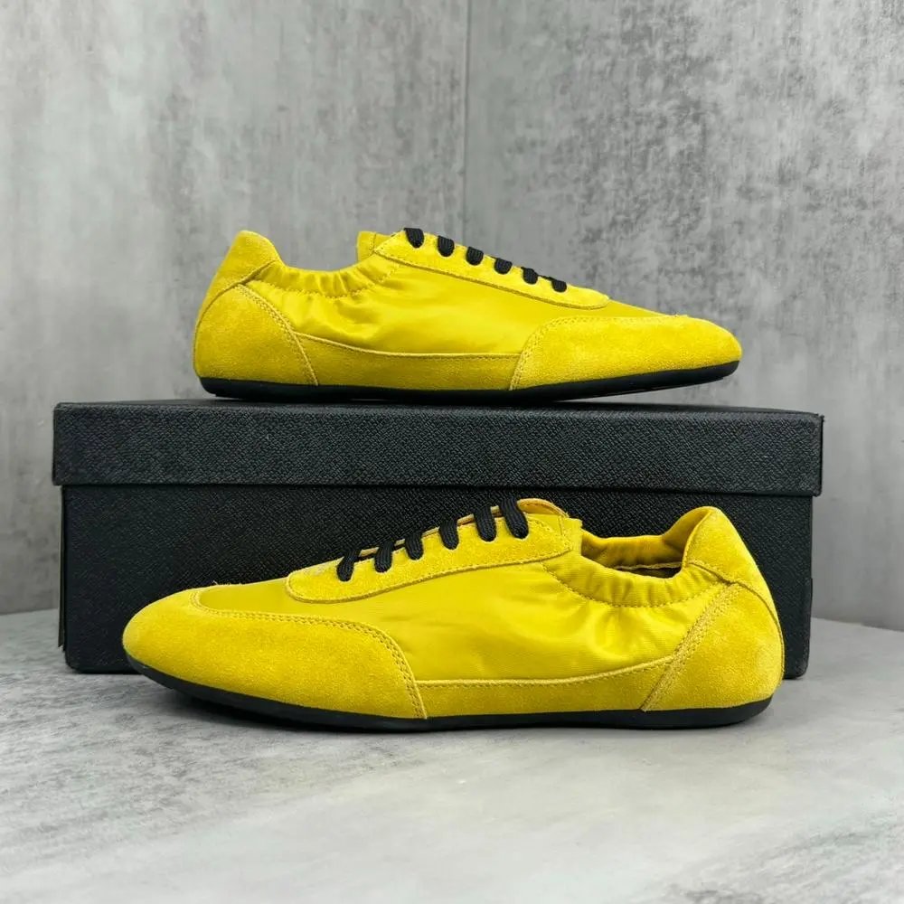 Unbranded Sneakers Low-Profile Nylon and Suede Lace-Up — Style 8