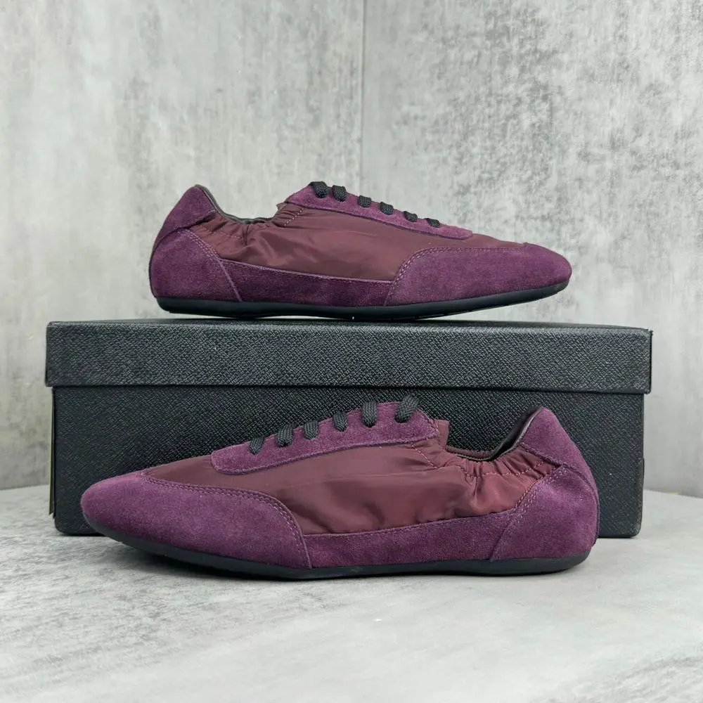 Unbranded Sneakers Low-Profile Nylon and Suede Lace-Up image 6