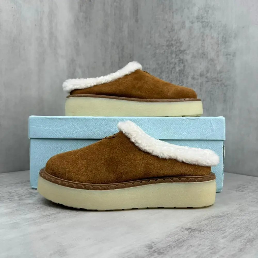 Unbranded Boots Shearling-Trim Suede Platform Ankle image 6