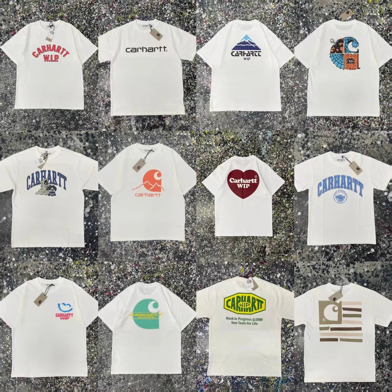 ckarhutt Kaha Premium Special American Style Tooling Fashion Brand Kaha Letter Loose Short-sleeved T-shirt for Men and Women Couple tee