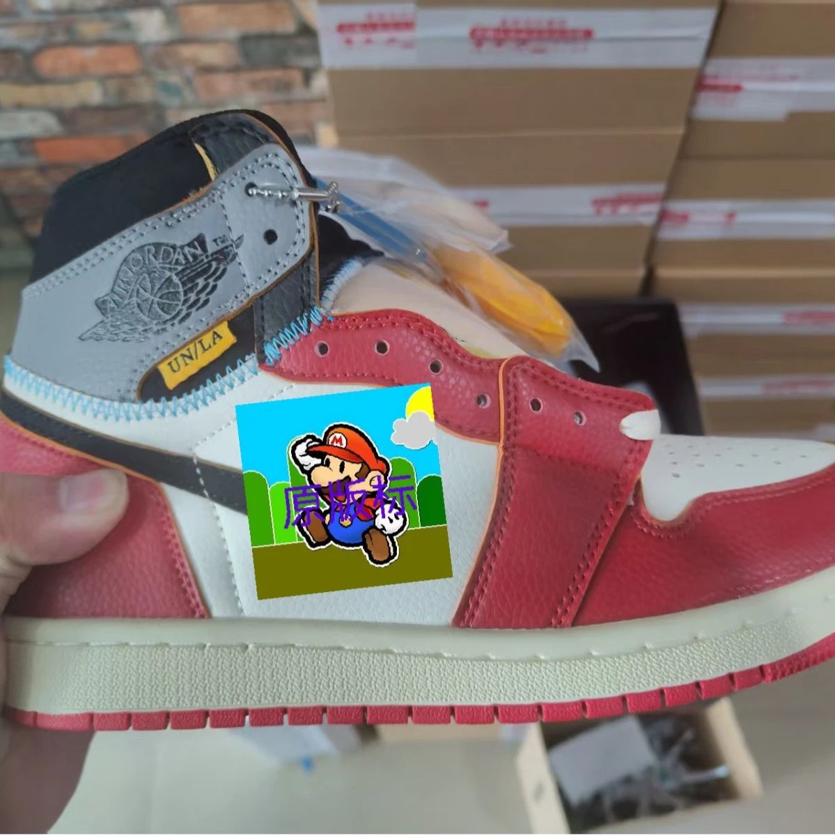 Nike Air Jordan 1 High OG UN/LA x Super Mario Collaboration Sneakers - 000517