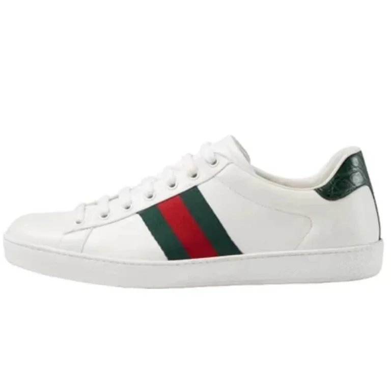 Guqi white double green red striped board shoes