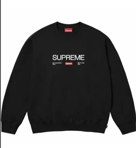 Supreme Box Logo Crewneck Black Sweatshirt - 1