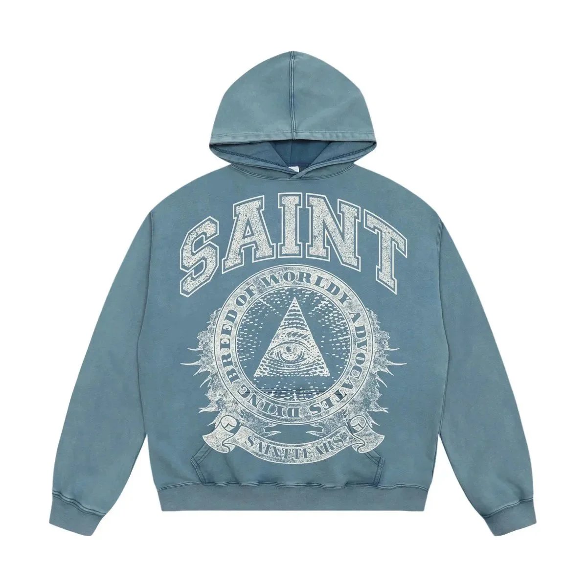 Saint Tears Hoodies & Sweatshirts Washed Graphic Print Pullover — 27