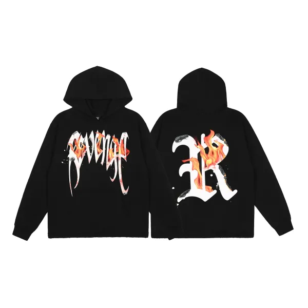 Revenge Flame Logo Hoodie Black - 1