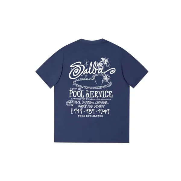 Stussy Pool Service Navy T-Shirt - 1