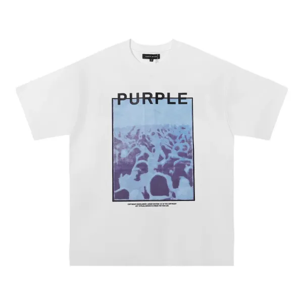Purple Brand Graphic Print White T-Shirt - 1