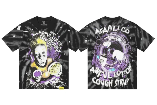 Design Asaali Co Awful Lot of Cough Syrup Tie-Dye T-Shirt T-Shirts - 1