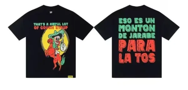 Design 'Couch Strup' Graphic Print Black T-Shirt - 1