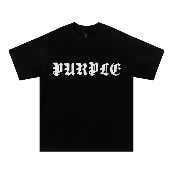Purple Brand Gothic Logo Black T-Shirt - 1
