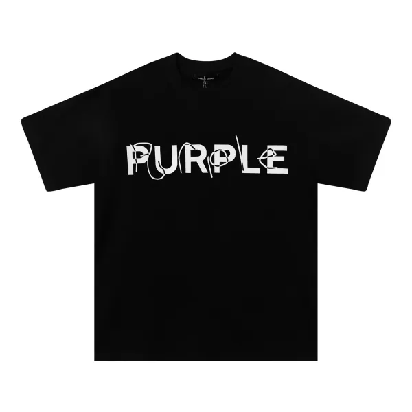 Purple Brand Purple Scribble Logo Black T-Shirt - 1
