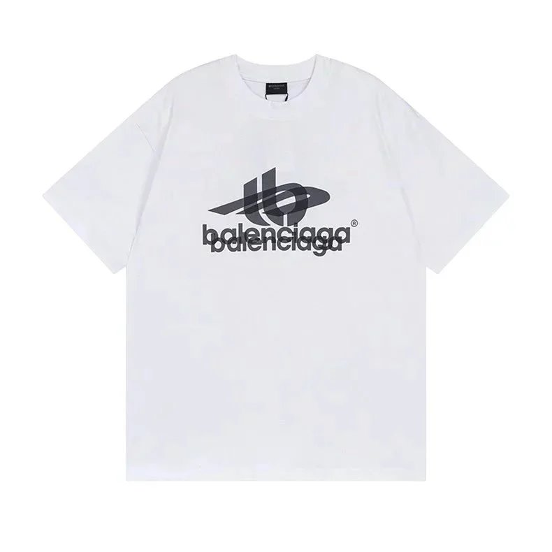 Balenciaga T-Shirts Short Sleeve Graphic T-Shirt — 55205 white